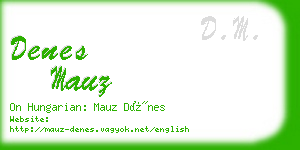 denes mauz business card